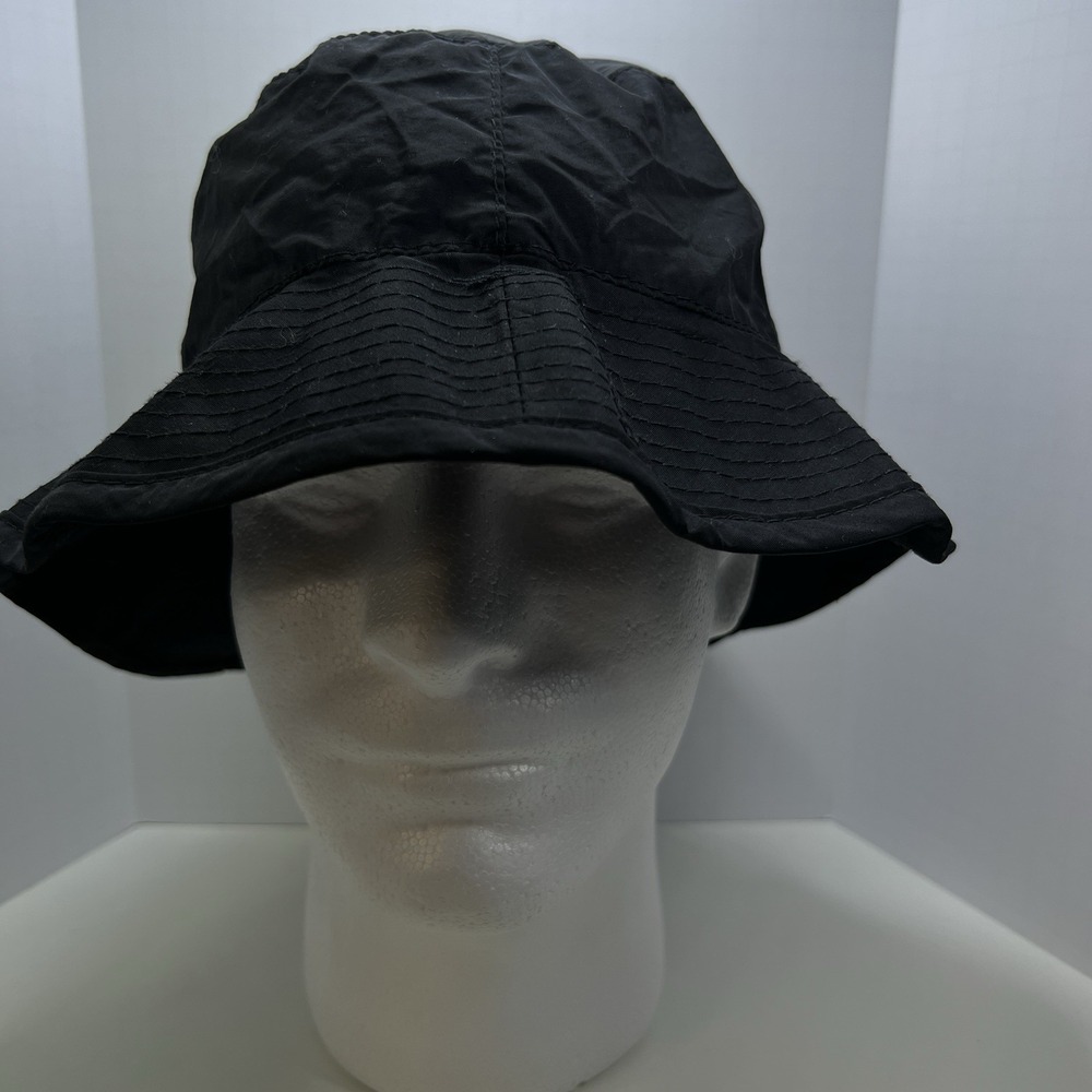 Vintage Signature Multiguard Bucket Hat Black Nylon Hidden Zip Pocket Outdoor